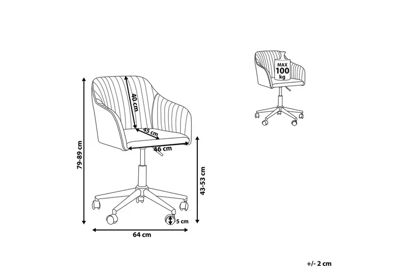 Kontorstol Venice Rosa/Sort - Rosa/Sort - Møbler - Stole & lænestole - Kontorstole & skrivebordsstole