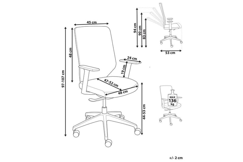 Kontorstol Virtuoso Blå/sort/grå - Blå/sort/grå - Møbler - Stole & lænestole - Kontorstole & skrivebordsstole