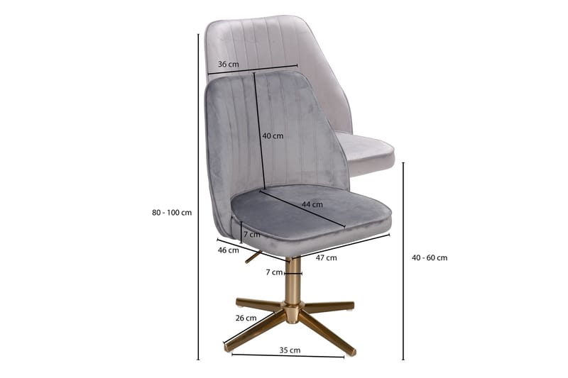 Willowdale kontorstol - Grå / guld - Møbler - Stole & lænestole - Kontorstole & skrivebordsstole