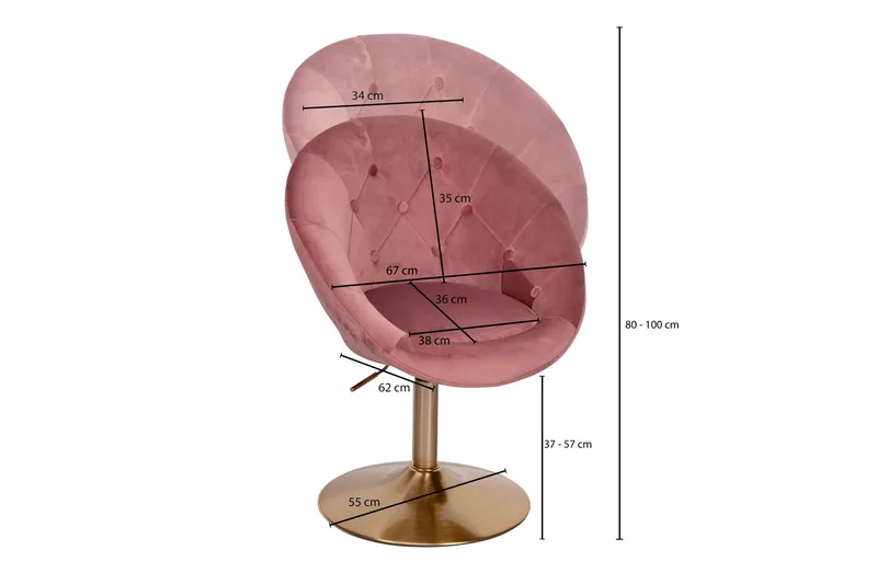 Willowdale kontorstol - Mørk lyserød / guld - Møbler - Stole & lænestole - Kontorstole & skrivebordsstole