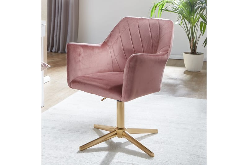 Willowdale kontorstol med armlæn - Lyserød / guld - Møbler - Stole & lænestole - Kontorstole & skrivebordsstole