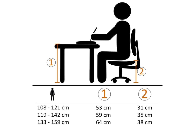 Yesennia skrivebordstol til børn - Sort - Kontorstole & skrivebordsstole