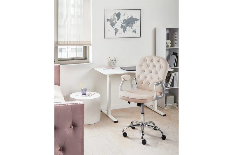 Kontorstol Princess - Beige, Sølv, Sort - Møbler - Stole & lænestole - Kontorstole & skrivebordsstole
