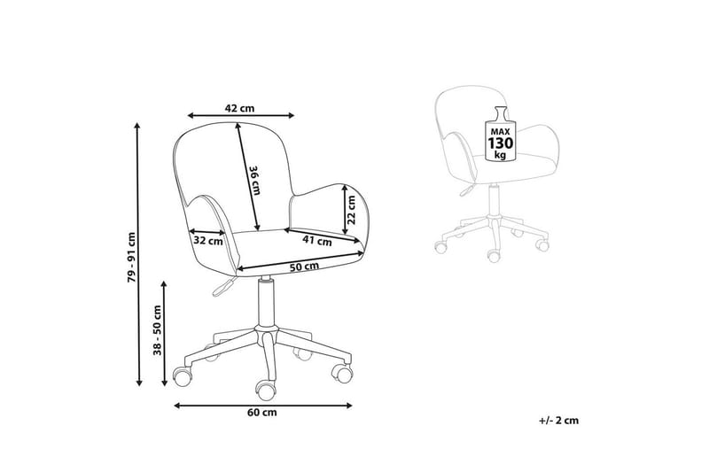 Kontorstol Priddy Hvid/Sølv - Hvid/Sølv - Møbler - Stole & lænestole - Kontorstole & skrivebordsstole