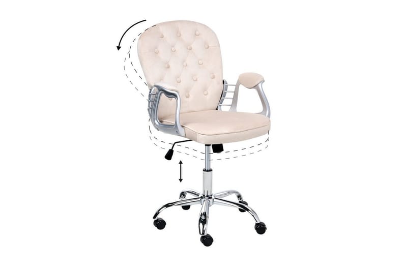 Kontorstol Princess - Beige, Sølv, Sort - Møbler - Stole & lænestole - Kontorstole & skrivebordsstole