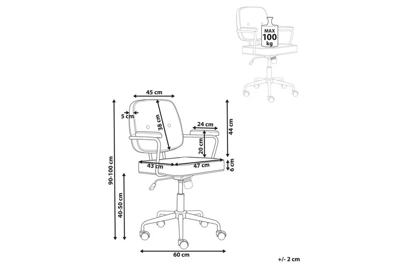 Kontorstol Pawnee Orange/Sort - Orange/Sort - Møbler - Stole & lænestole - Kontorstole & skrivebordsstole