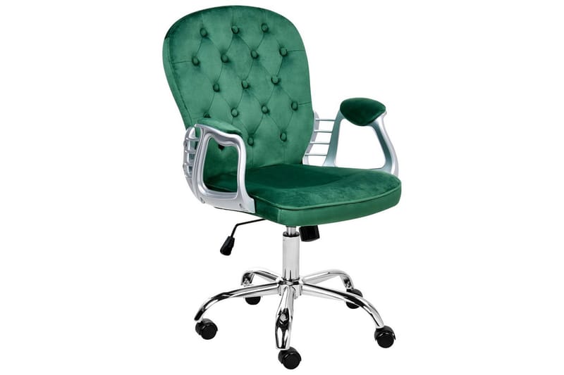Kontorstol Princess, Grøn, sølv, sort, Grøn, Sølv, Sort
