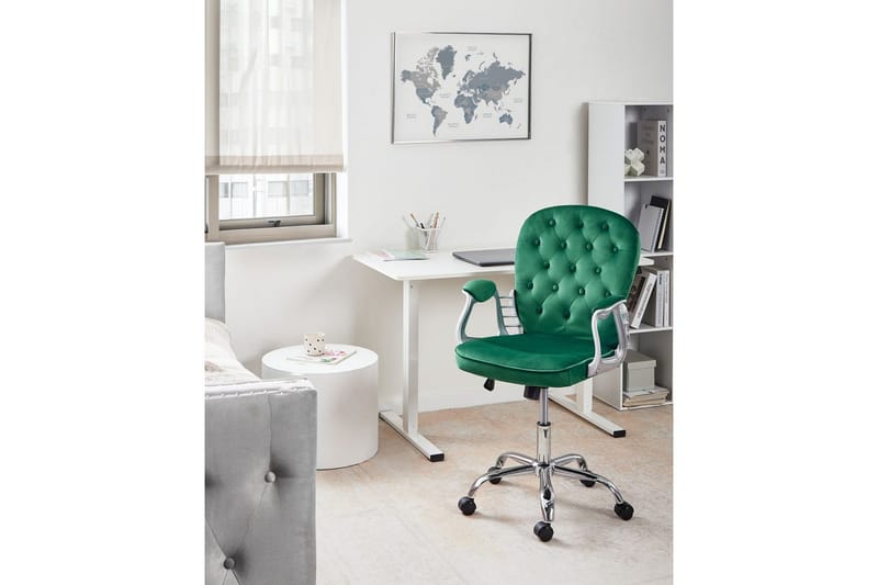 Kontorstol Princess - Grøn, sølv, sort, Grøn, Sølv, Sort - Møbler - Stole & lænestole - Kontorstole & skrivebordsstole