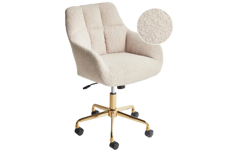 Kontorstol Palmdale Beige/sort/guld, Beige/sort/guld