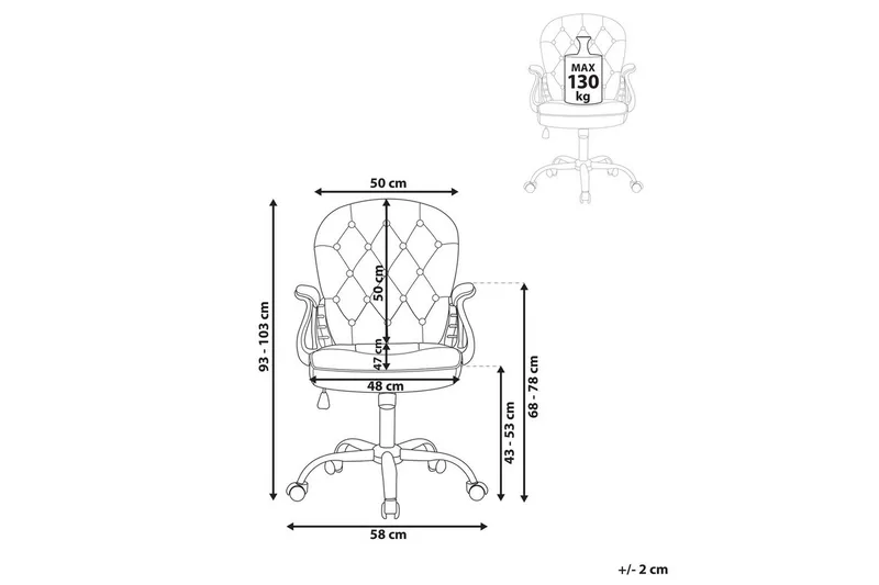 Kontorstol Princess - Blå, Sølv, Sort - Møbler - Stole & lænestole - Kontorstole & skrivebordsstole