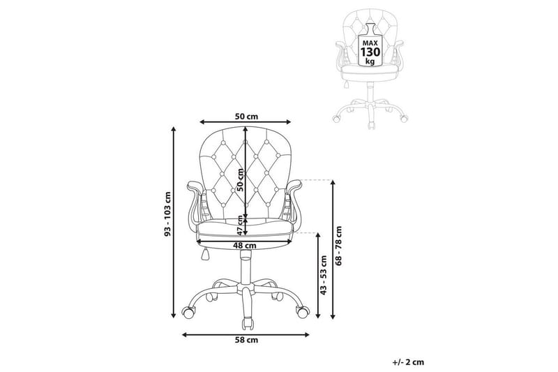 Kontorstol Princess - Beige, Sølv, Sort - Møbler - Stole & lænestole - Kontorstole & skrivebordsstole