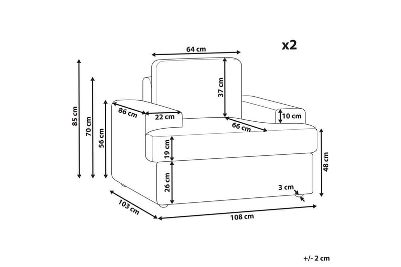 Lænestol Alla sæt om 2 Hvid - Hvid - Møbler - Stole & lænestole - Lænestole
