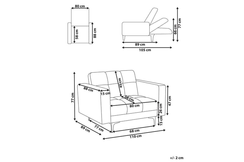 Lænestol Alnes Rød/Sort - Rød/Sort - Møbler - Stole & lænestole - Lænestole