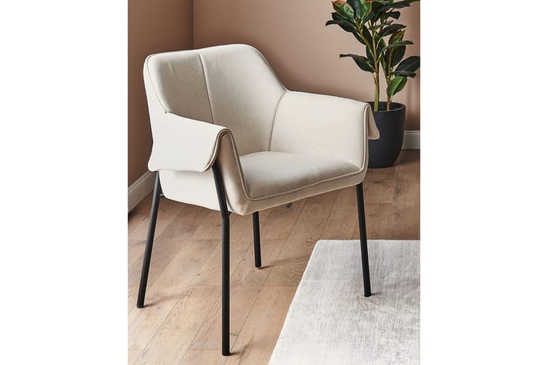 Lænestol Arla - Cremehvid, Sort - Møbler - Stole & lænestole - Lænestole