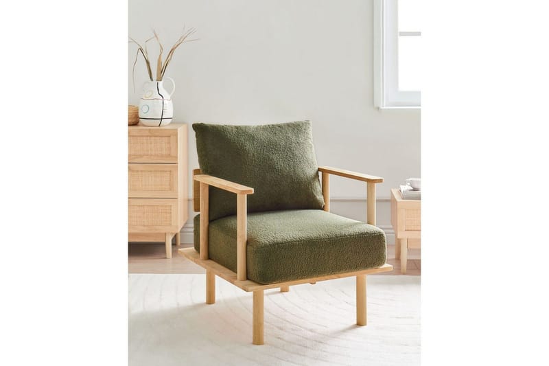 Lænestol Asker - Grønt, lyst træ - Møbler - Stole & lænestole - Lænestole