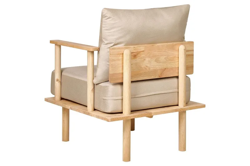 Lænestol Asker - Sandbeige, lyst træ - Møbler - Stole & lænestole - Lænestole