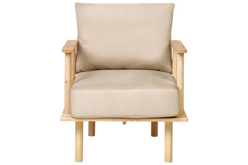 Lænestol Asker - Sandbeige, lyst træ - Møbler - Stole & lænestole - Lænestole