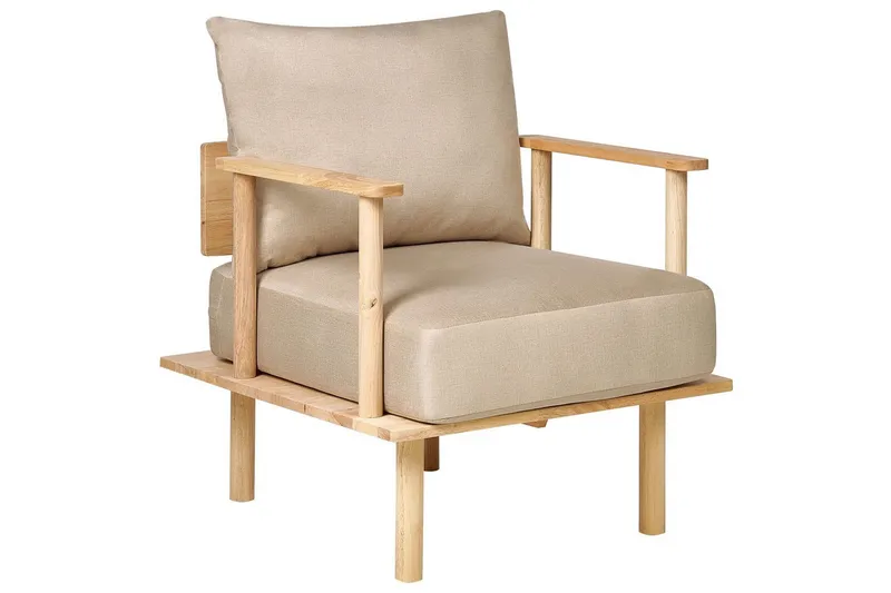 Lænestol Asker, Sandbeige, lyst træ
