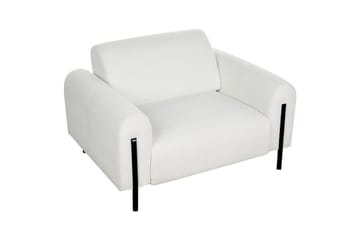 Lænestol Askim - Hvid, Sort/Bouclé - Møbler - Stole & lænestole - Lænestole