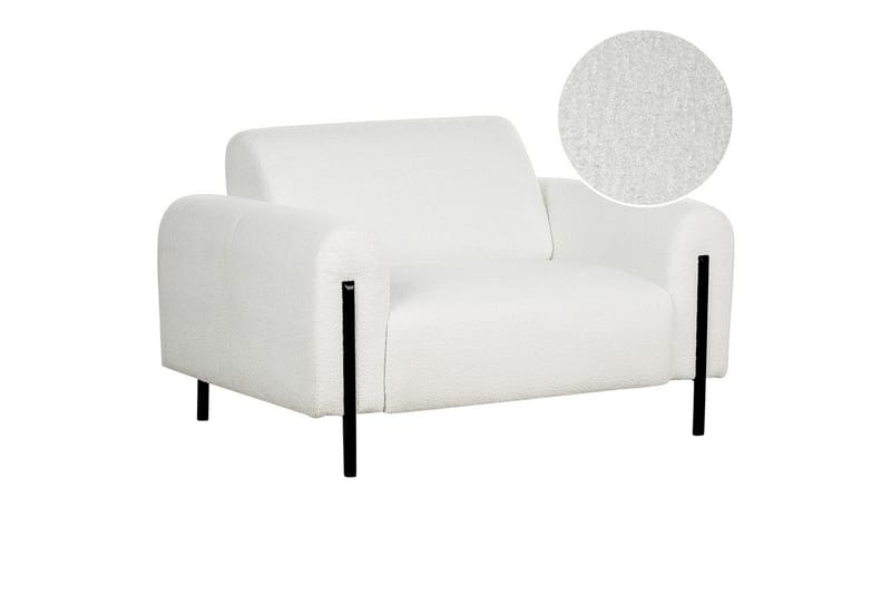 Lænestol Askim, Hvid, Sort/Bouclé