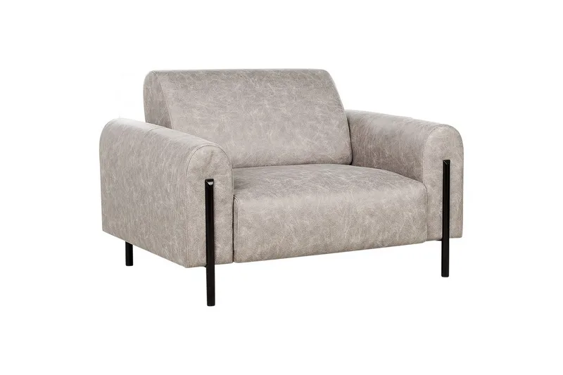 Lænestol Askim, Lys grå, sort/Polyester