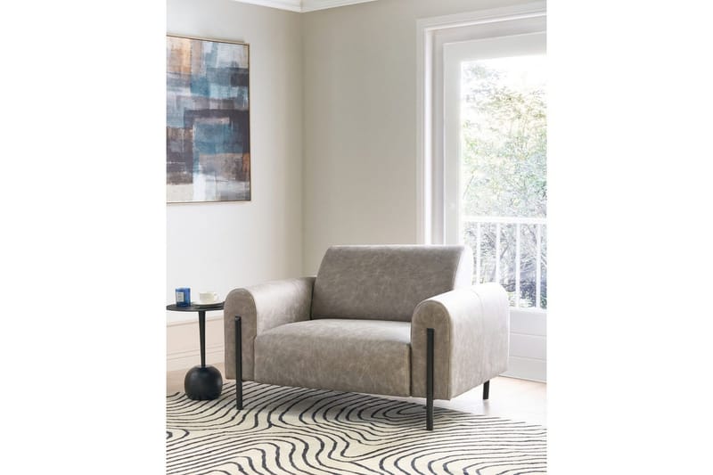 Lænestol Askim - Lys grå, sort/Polyester - Møbler - Stole & lænestole - Lænestole