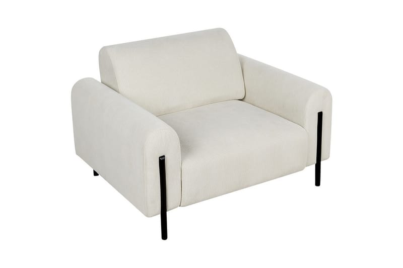 Lænestol Askim - Off-white, Sort/Fløjl - Møbler - Stole & lænestole - Lænestole