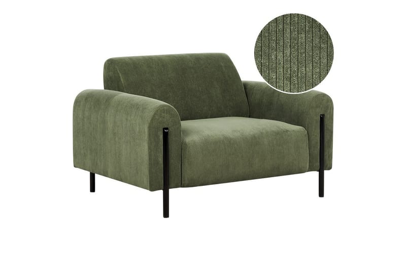 Lænestol Askim, Olivengrøn, Sort/Fløjl