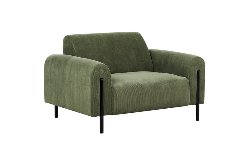 Lænestol Askim - Olivengrøn, Sort/Fløjl - Møbler - Stole & lænestole - Lænestole