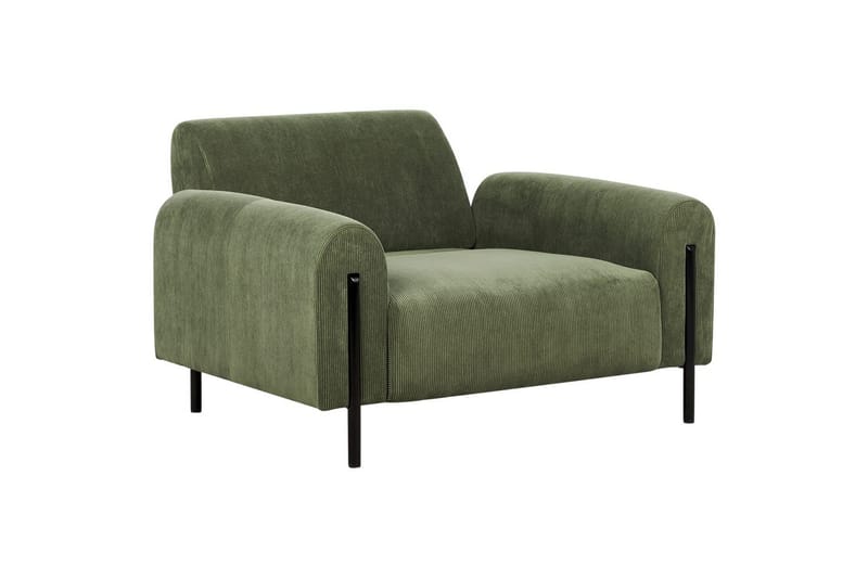 Lænestol Askim - Olivengrøn, Sort/Fløjl - Møbler - Stole & lænestole - Lænestole