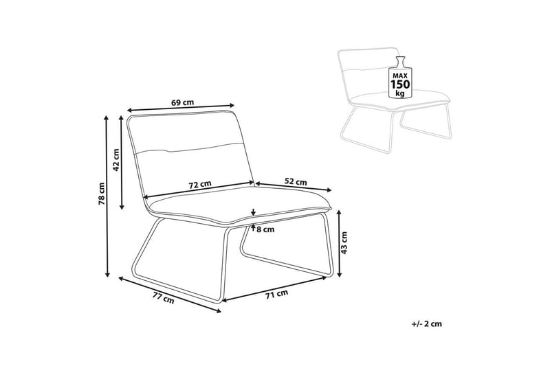 Lænestol Cotulla - Beige, sort/Bouclé, Beige, sort/bouclé - Møbler - Stole & lænestole - Lænestole