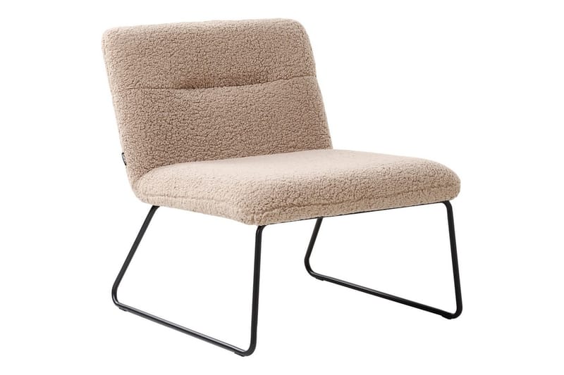 Lænestol Cotulla - Beige, sort/Bouclé, Beige, sort/bouclé - Møbler - Stole & lænestole - Lænestole