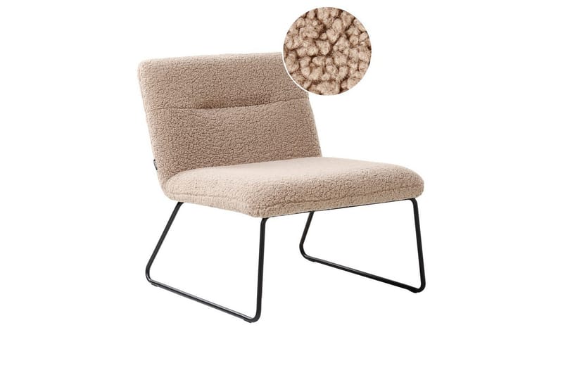 Lænestol Cotulla, Beige, sort/Bouclé, Beige, sort/bouclé