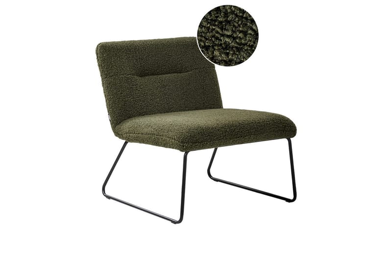 Lænestol Cotulla, Grøn, sort/bouclé, Grøn, sort/Bouclé