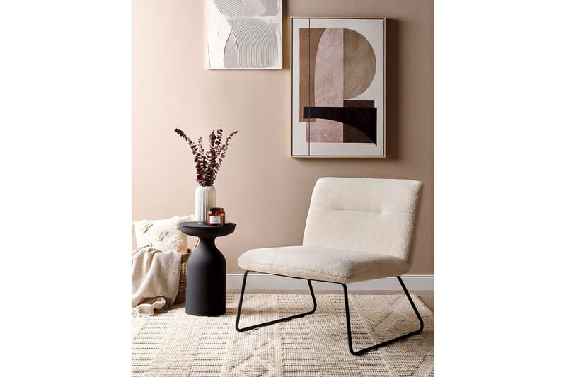 Lænestol Cotulla - Hvid, Sort/Bouclé, Hvid, Sort/bouclé - Møbler - Stole & lænestole - Lænestole