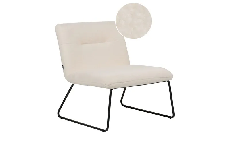 Lænestol Cotulla, Hvid, Sort/Bouclé, Hvid, Sort/bouclé