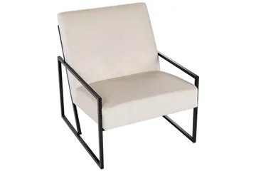 Lænestol Delary - Beige, sort - Møbler - Stole & lænestole - Lænestole