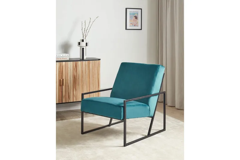 Lænestol Delary - Blå, sort - Møbler - Stole & lænestole - Lænestole