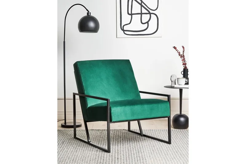 Lænestol Delary - Grøn, sort - Møbler - Stole & lænestole - Lænestole