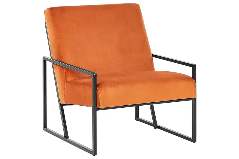 Lænestol Delary - Orange, sort - Møbler - Stole & lænestole - Lænestole