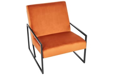 Lænestol Delary - Orange, sort - Møbler - Stole & lænestole - Lænestole