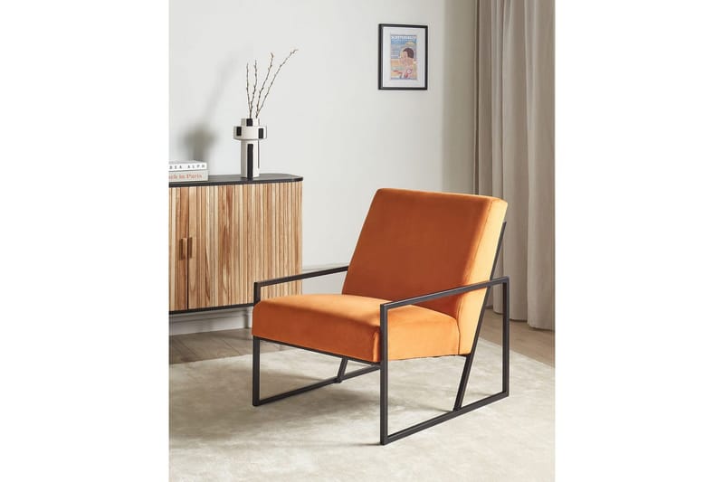 Lænestol Delary - Orange, sort - Møbler - Stole & lænestole - Lænestole