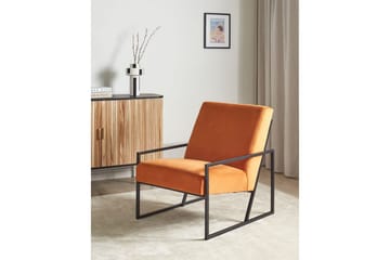 Lænestol Delary - Orange, sort - Møbler - Stole & lænestole - Lænestole