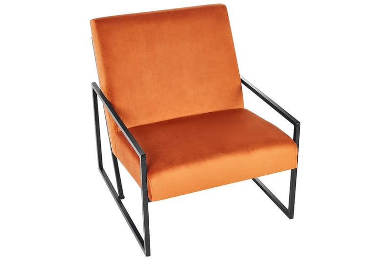 Lænestol Delary - Orange, sort - Møbler - Stole & lænestole - Lænestole