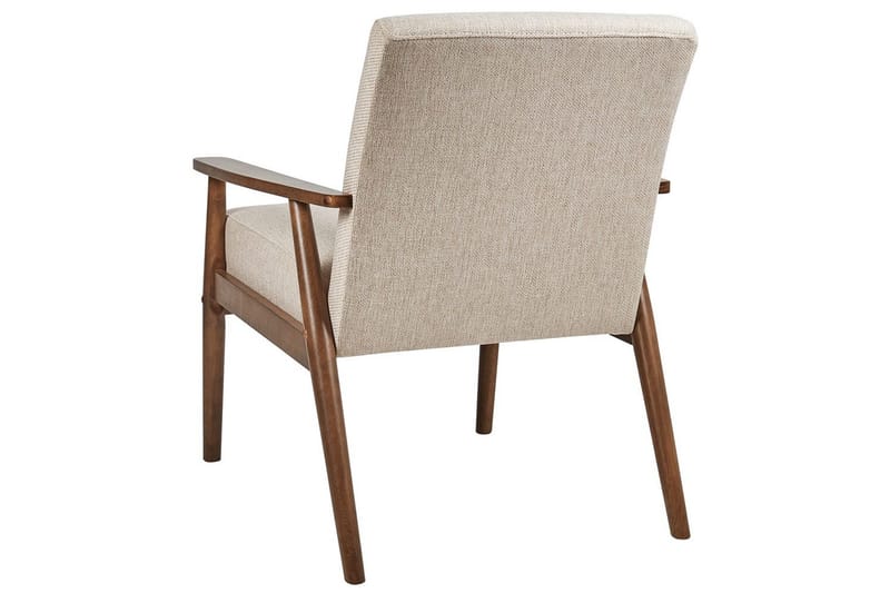 Lænestol Esrum Beige/mørkt træ, Polyester - Beige/mørkt træ, Polyester - Møbler - Stole & lænestole - Lænestole