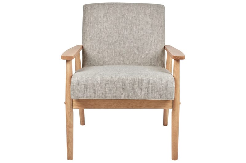 Lænestol Esrum Grå/lyst træ, Polyester - Grå/lyst træ, Polyester - Møbler - Stole & lænestole - Lænestole