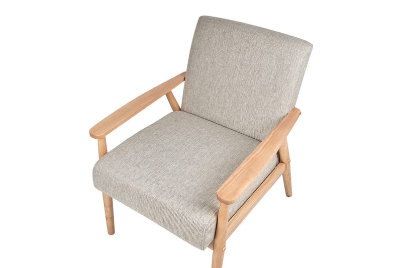 Lænestol Esrum Grå/lyst træ, Polyester - Grå/lyst træ, Polyester - Møbler - Stole & lænestole - Lænestole