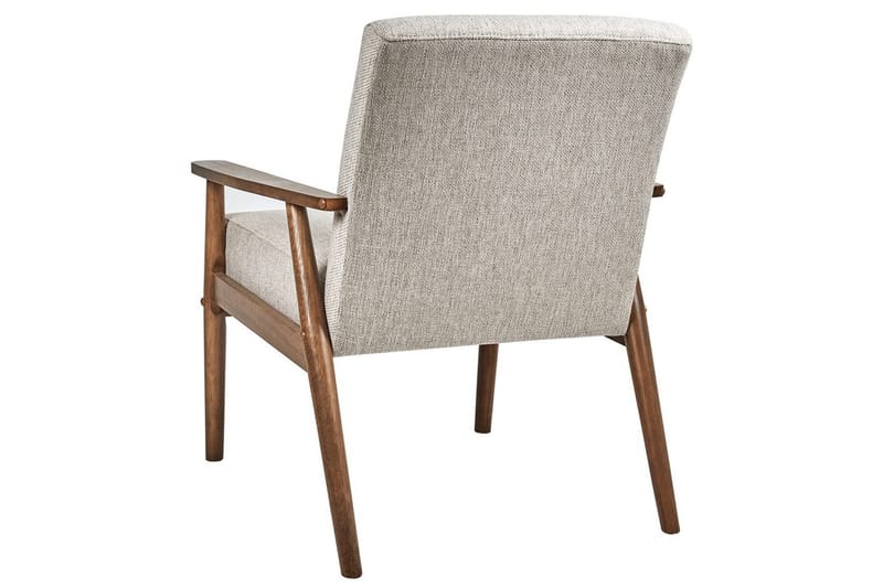 Lænestol Esrum Grå/mørkt træ, Polyester - Grå/mørkt træ, Polyester - Møbler - Stole & lænestole - Lænestole