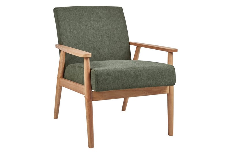 Lænestol Esrum Grønt/lyst træ, Polyester - Grønt/lyst træ, Polyester - Møbler - Stole & lænestole - Lænestole