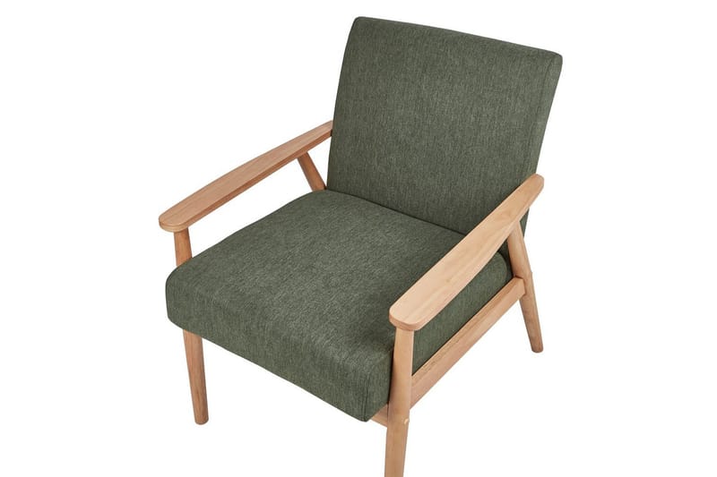 Lænestol Esrum Grønt/lyst træ, Polyester - Grønt/lyst træ, Polyester - Møbler - Stole & lænestole - Lænestole
